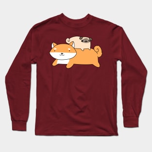 Shiba and Little Pug Long Sleeve T-Shirt